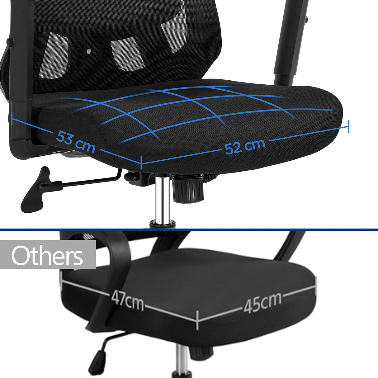 Office Desk Chair, Ergonomic Computer Desk Chair with Adjustable Headrest Armrests