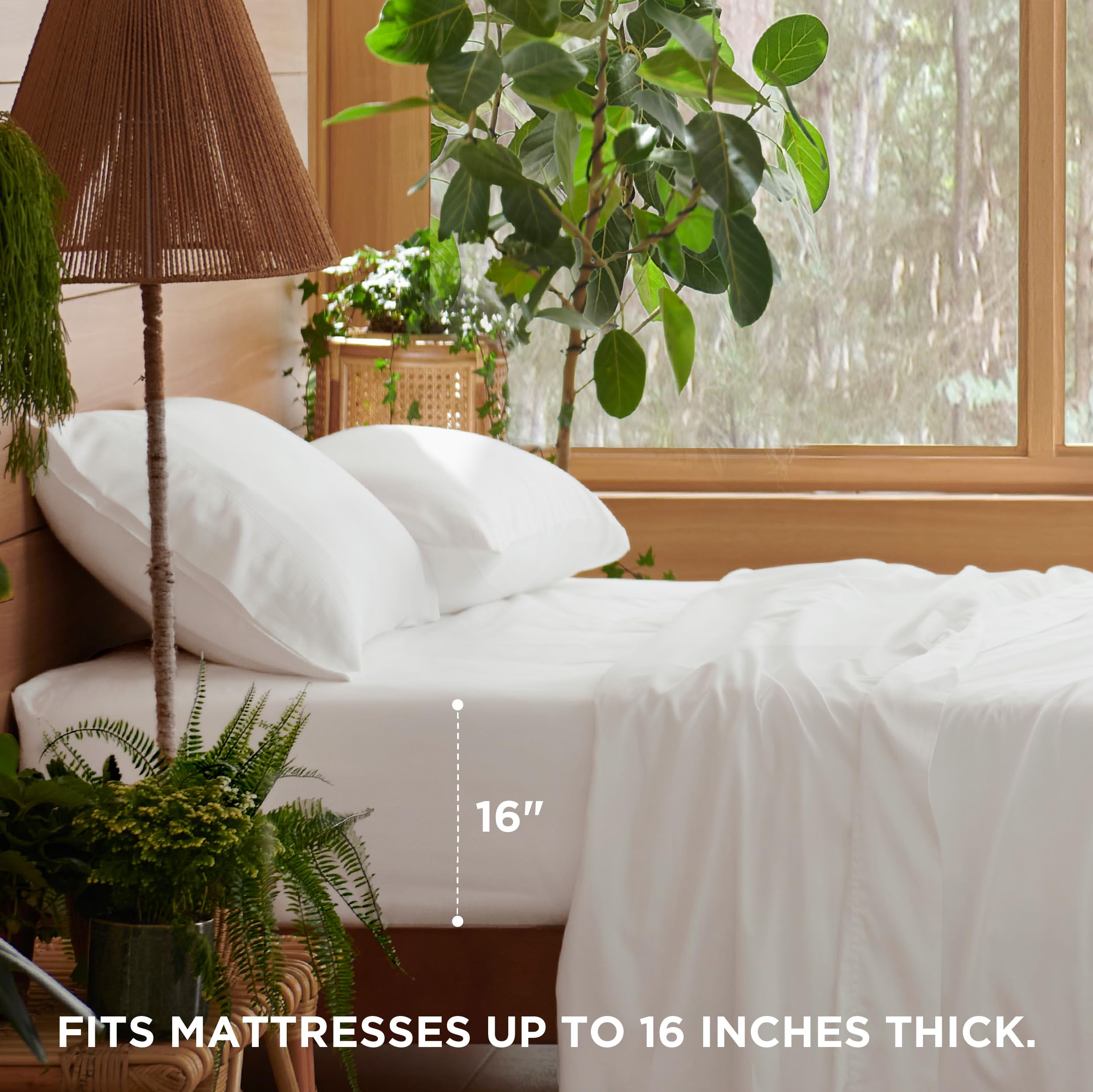 Lyocell Cotton Sheet Set - Cooling Bed Sheets Queen, Silky Soft and Breathable