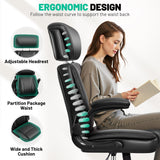 Ergonomic Office Chair with Lumbar Support and Adjustable Headrest