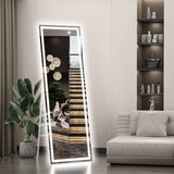 Full Length Mirror with Lights, 56" x 16" LED Floor Mirror, Full Body Dressing Standing