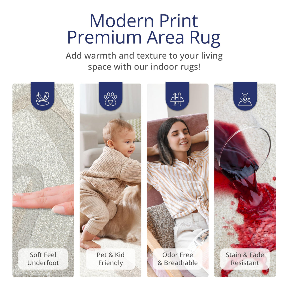 Nomad Cream & Beige Area Rug 6' x 9'