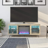 Home Sydney View Fireplace TV Stand for TVs up to 70", Blonde Oak