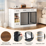 Large Dog Crate Furniture with Storage Drawers - 47.2 Inch Wooden Kennel