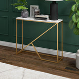 Stella Console Table, 36" Wide, Gold/White