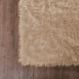 Goolela Area Rugs 8x10 Living Room Rugs Light Brown Beige Rug Washable Faux Fur Rug Fluffy Shag Rug Plush Rug Fuzzy Shaggy Rug for Large Bedroom Rug Home Decor Rectangle