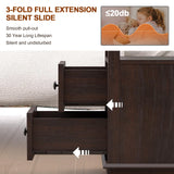 End Table with 2 Drawers, Storage Side Table with Flip Top Fast Charging Station