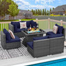 PE Wicker Patio Furniture Set Sectional High Back Large Size Sofa Sets