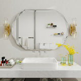 22x30 Inch Beveled Bathroom Mirror - Frameless Wall Mirror