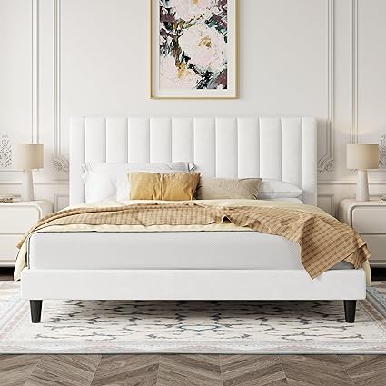 Queen Bed Frame/Velvet Upholstered Bed Frame