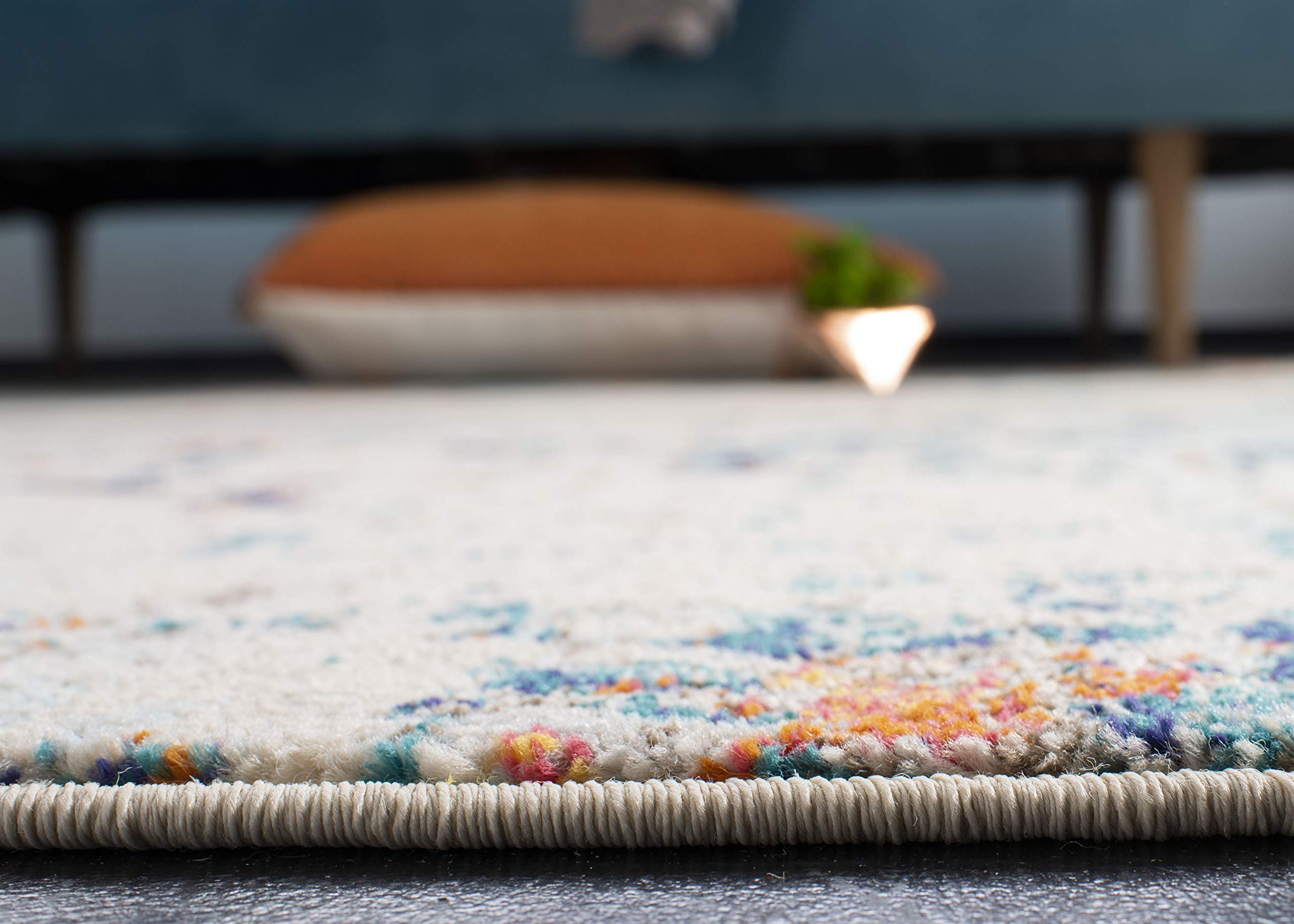 SAFAVIEH Madison Collection Area Rug - 10' x 14', Cream & Orange, Modern Abstract Design, Non-Shedding & Easy Care, Ideal for High Traffic Areas in Living Room, Bedroom (MAD478B)