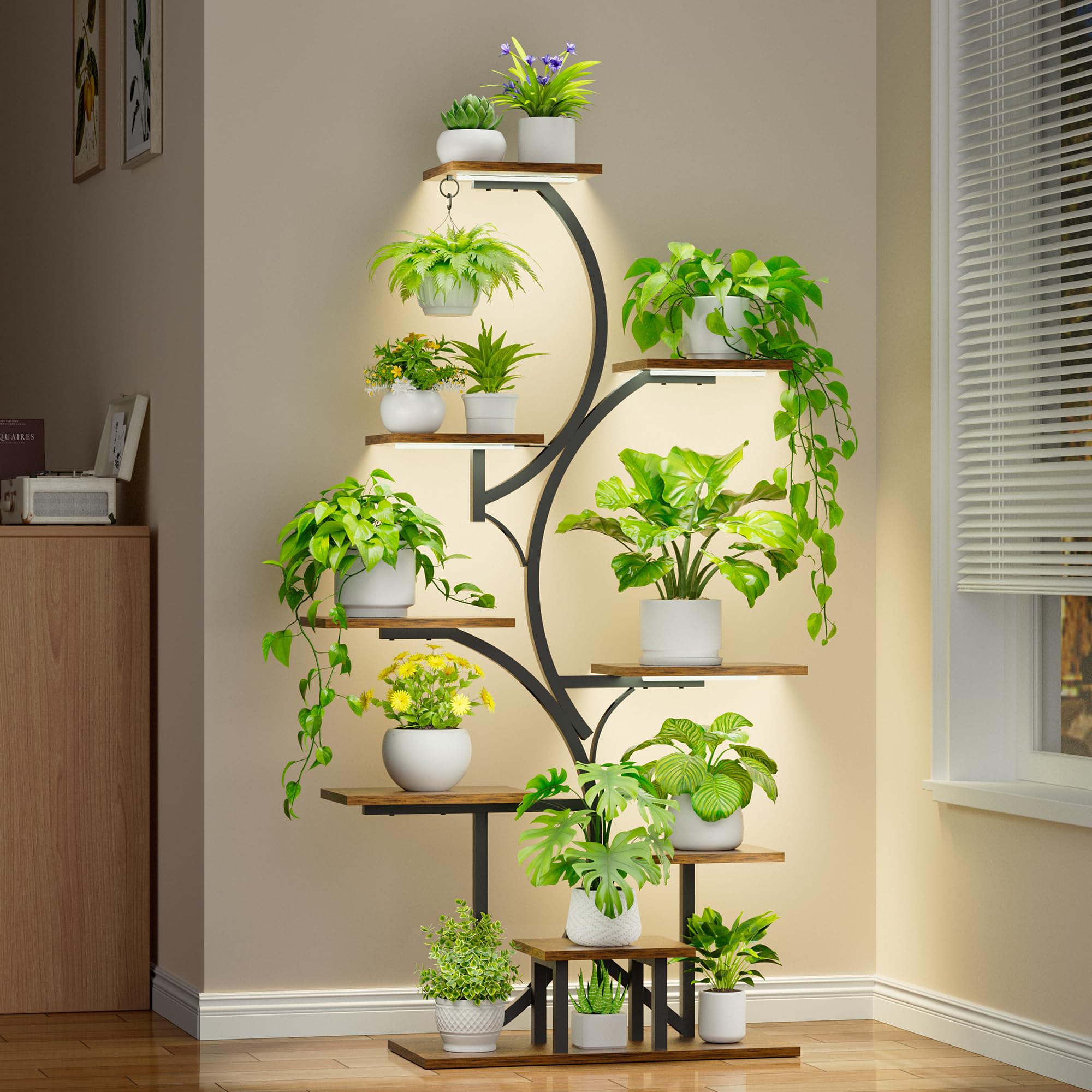 VineGlow 9-Tier Plant Stand with Grow Lights