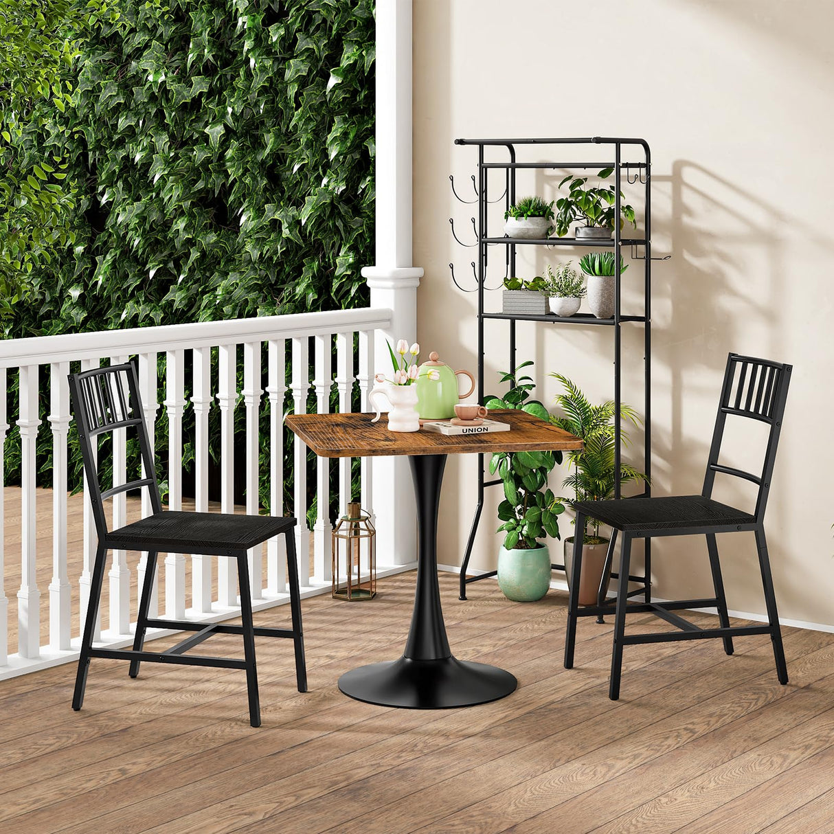 Square Dining Table for 2 - 27.6" Small Space Kitchen Table with Heavy Base