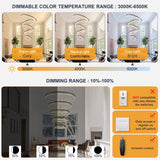 10-Rings Modern LED Chandelier Black Gold Large Dimmable Remote Chandeliers Lighting for Foyer,