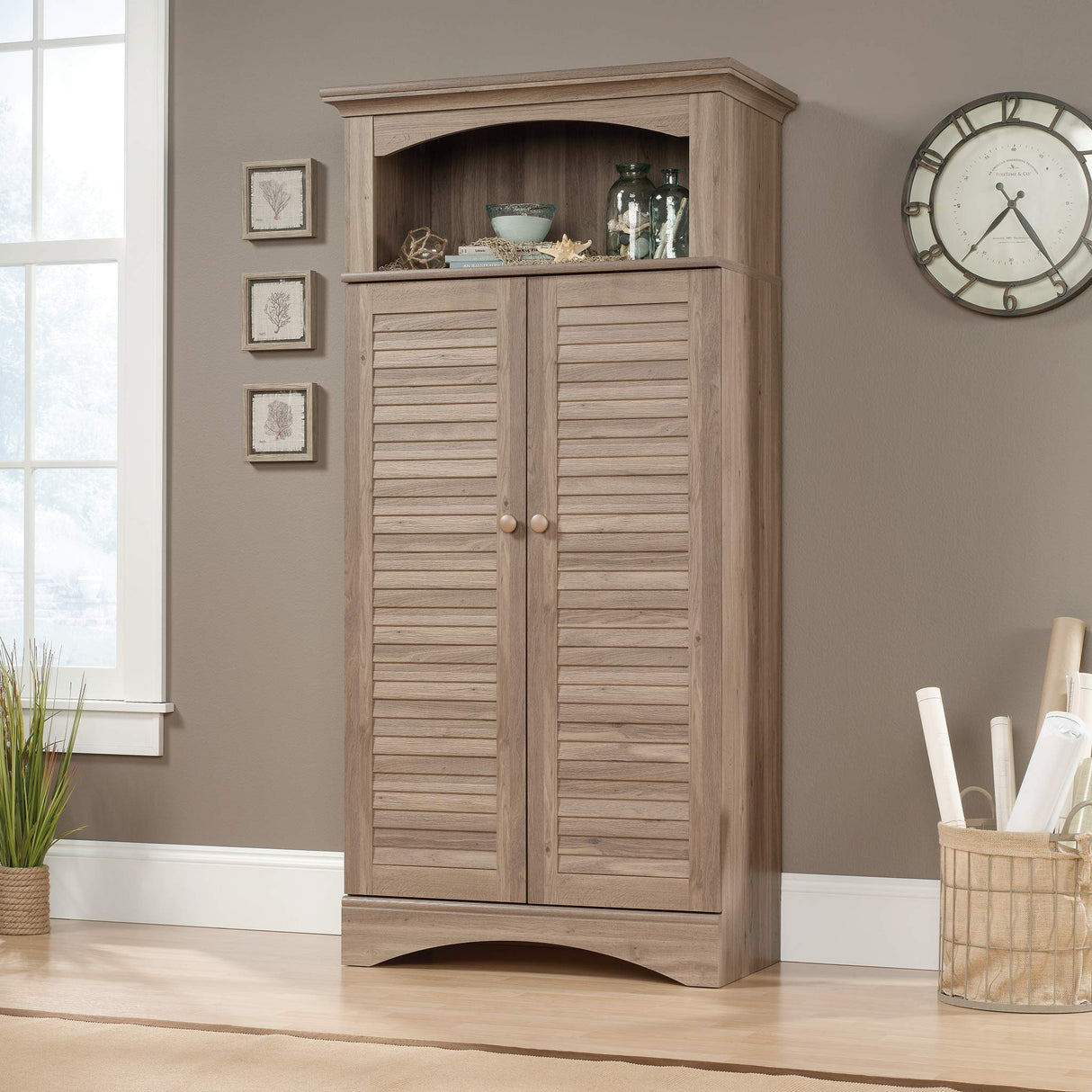 Harbor View Storage Pantry Cabinet, L: 35.28"x W: 17.87"x H: 71.73",