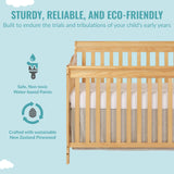 Ashton 4-In-1 Convertible Crib In Natural, Greenguard Gold, JPMA Certified, Non-Toxic Finishes, Features 4 Mattress Height Settings, Made Of Solid Pinewood