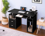 47 Inch Computer Desk with Hutch and 2 Drawers Home Office Study Writing Desk