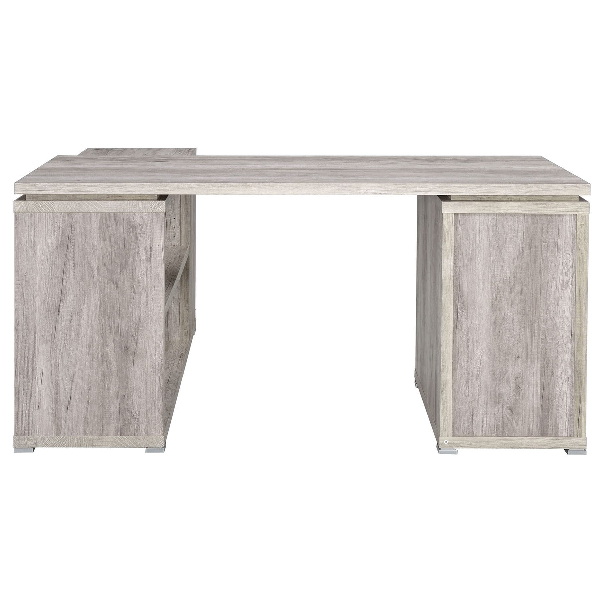 Yvette L-Shape Grey Driftwood Office Desk (801516)