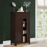 Hayward Two-Door Veneer Floor Cabinet, No Size, Dark Woodgrain