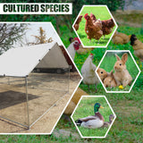 Large Metal Chicken Coop Walk-in Poultry Cage Hen Duck Run House