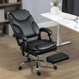 PU Leather Vibration Massage Office Chair with 6 Points, Heated Reclining Computer