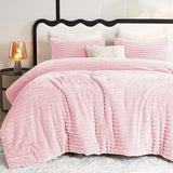 Fluffy Full Size Comforter Sets - Super Soft Faux Fur Cream White Comforter Queen Size