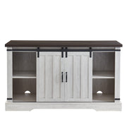 Farmhouse Electric Fireplace TV Stand for 60 Inch TV, Barn Door Entertainment Center