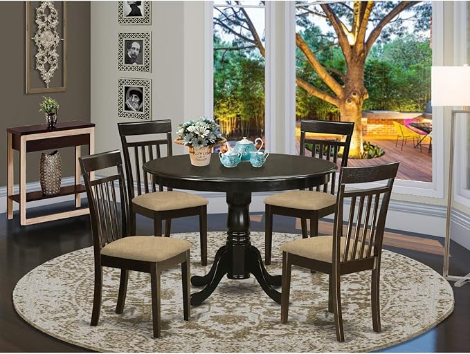 HLCA5-CAP-C 5 Piece Dinette Set for 4 Includes a Round Dining Room