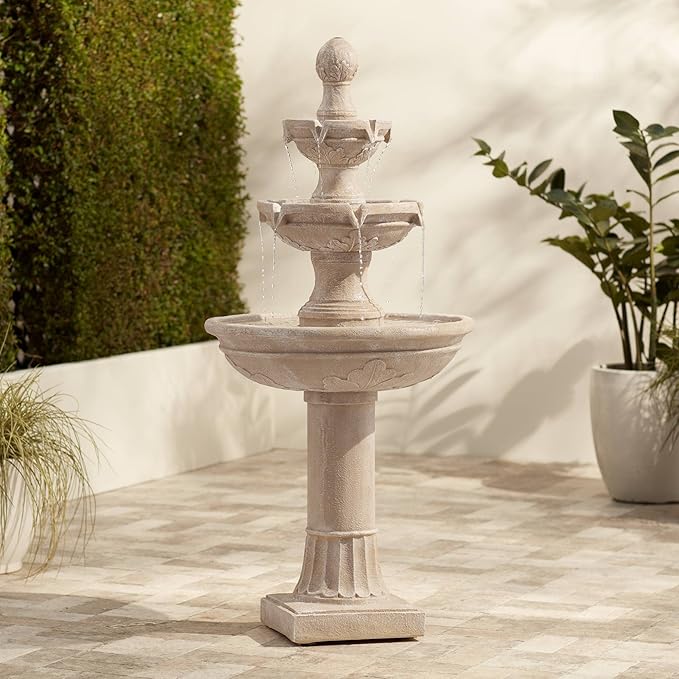 Tuscan Garden Classic Rustic Outdoor Floor Fountain and Waterfalls 41 1/2" High 3