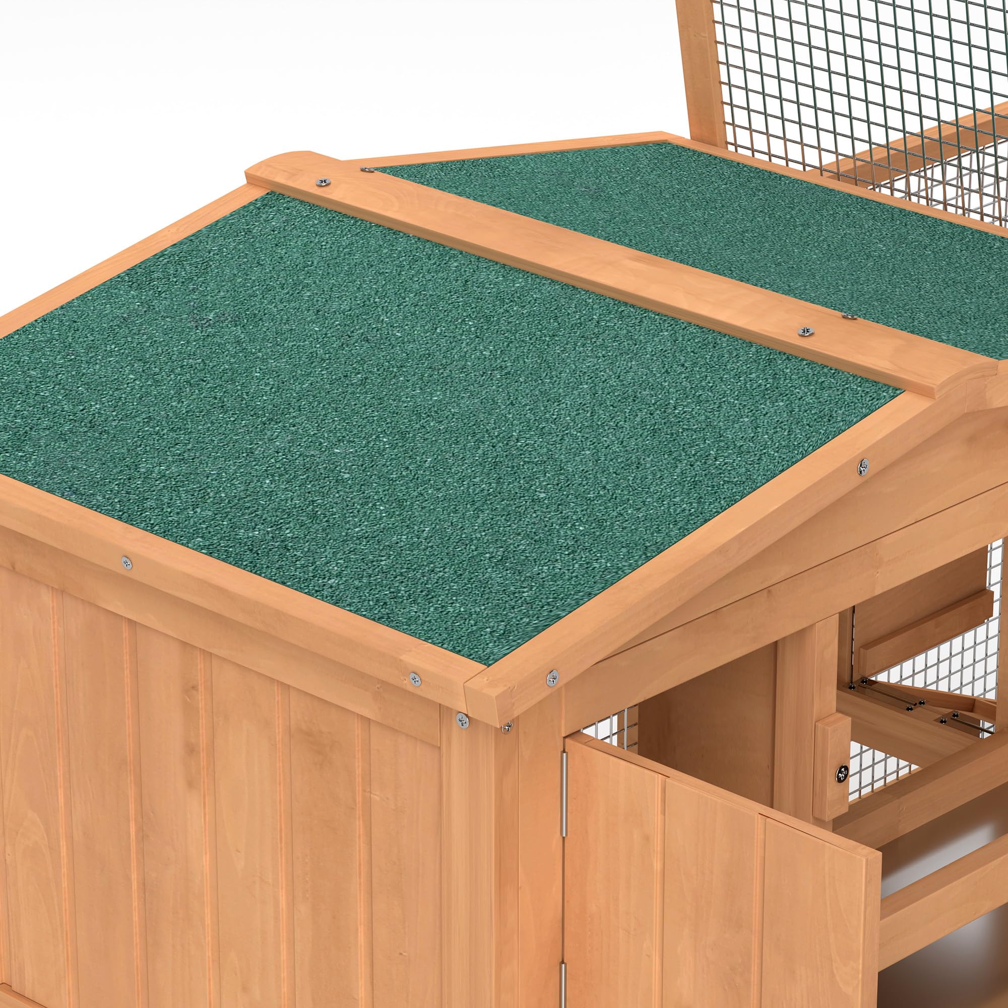 HopHaus Outdoor Rabbit Hutch – Waterproof Wood Cage with Detachable Run