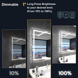 LED Bathroom Mirror 55"x 36",Front Lit and Backlit Bathroom Mirror with Lights,