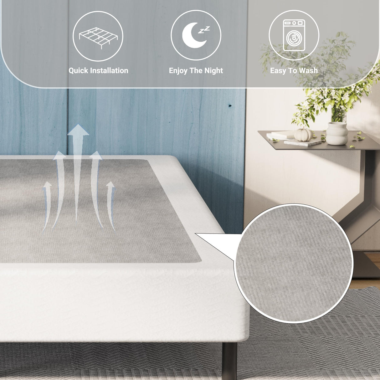 Queen-Box-Spring, Box Spring for Queen Bed,5 Inch Heavy Duty Queen Size Box Spring