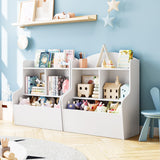 Tier Toy Storage Organizer Kids Bookshelf Toy Shelf with Cubby White- 3 Compartment