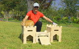 Wooden Bunny Castle House Multistory Climbing Tower Hideout Ventilated Sturdy Habitat