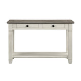 Lilith Two Tone Wood 2-Drawer Sofa Table, 48" x 18", Rosy brown/Antique White