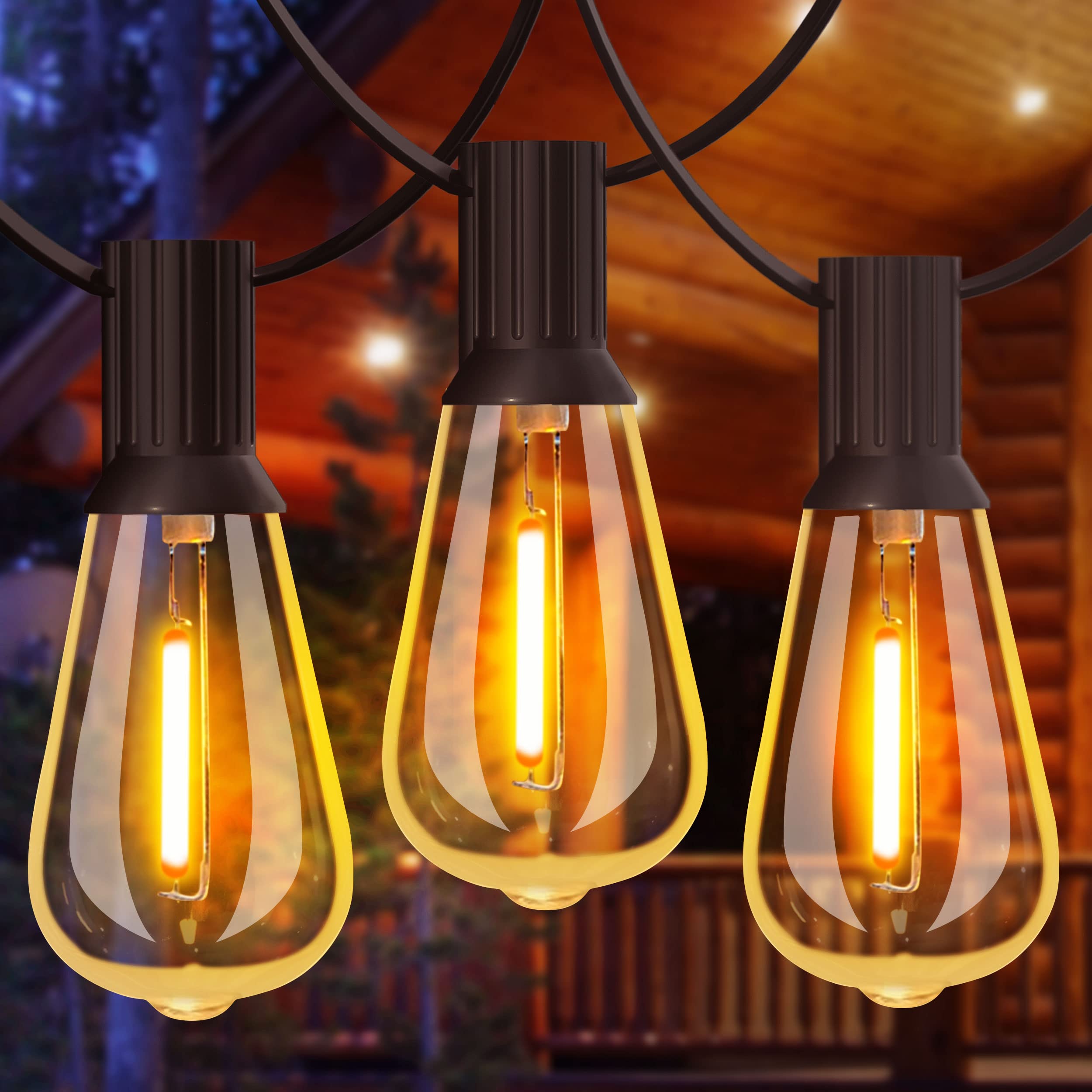 120FT Vintage Edison Bulb LED String Lights - Waterproof, Shatterproof
