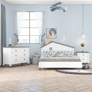 Modern 3-Pieces Bedroom Set with Nightstand and 6 Drawers Storage Dresser