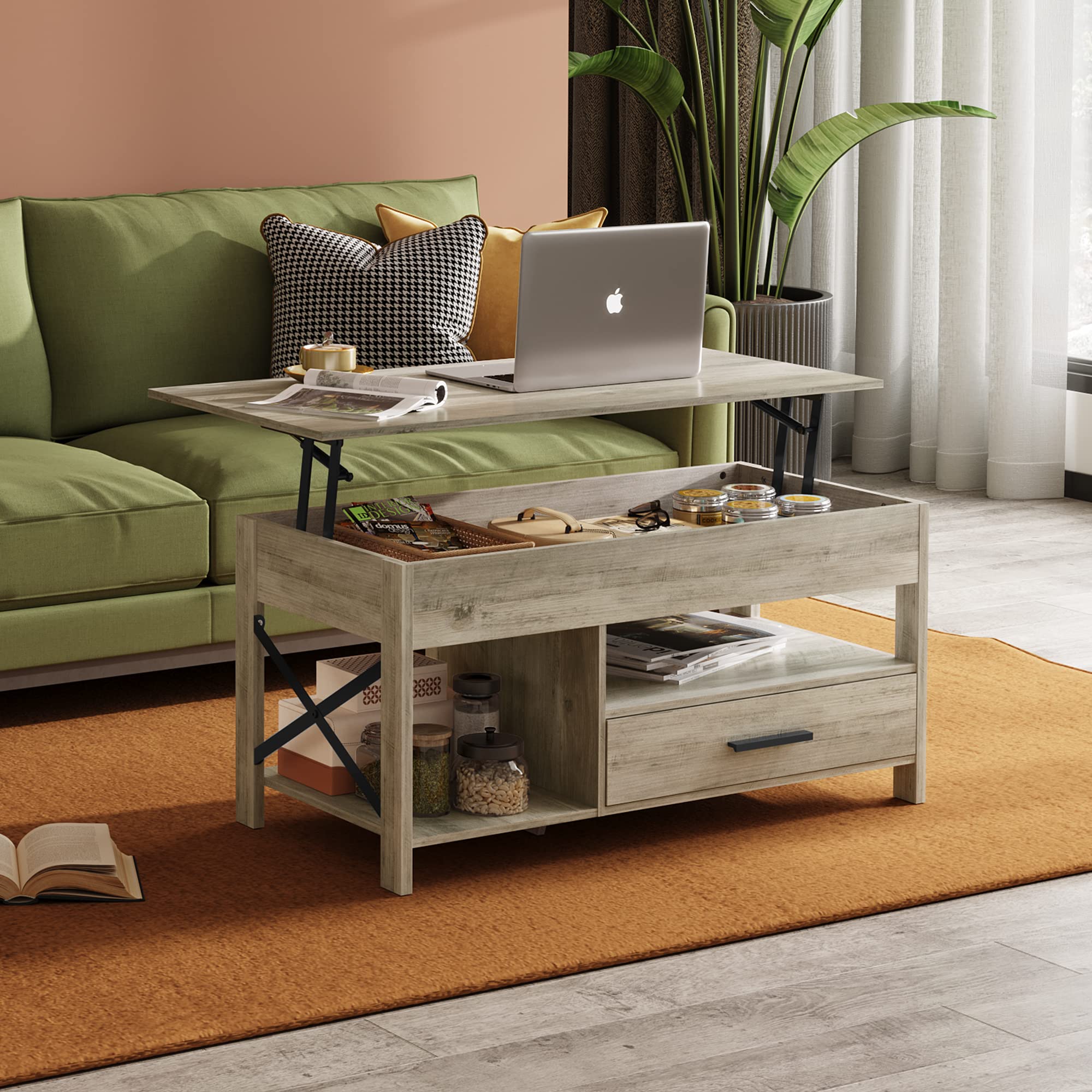 Coffee Table, 39" Lift Top Coffee Table with Hidden Compartment