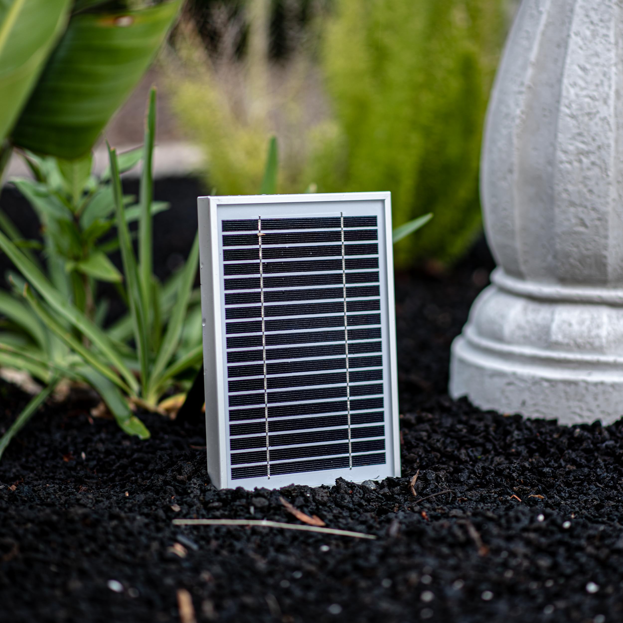 XBrand 44" Tall White Fiberglass/Resin 2-Tiered Solar Water Fountain w/Solar Panel and Auto-Shut Off Pump for Home Garden Yard Decor