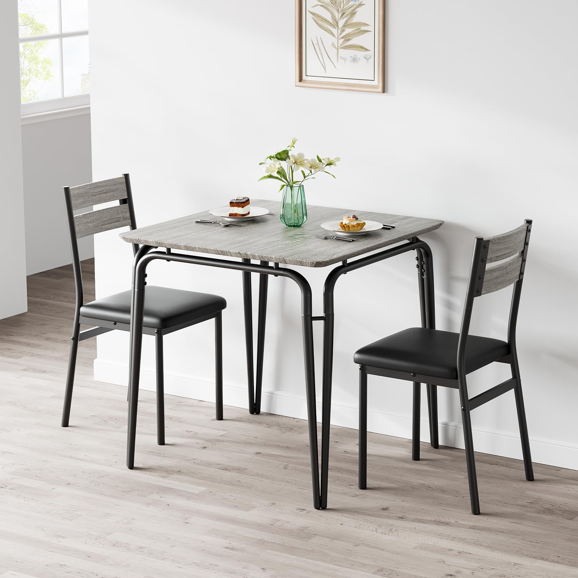 3-Piece Dining Table Set for Small Spaces