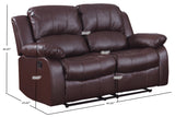 Resonance 60" Bonded Leather Double Reclining Loveseat, Brown