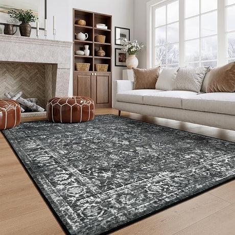 Blue Area Rug for Living Room 6x9 Machine Washable Area Rugs Living Room Rug,