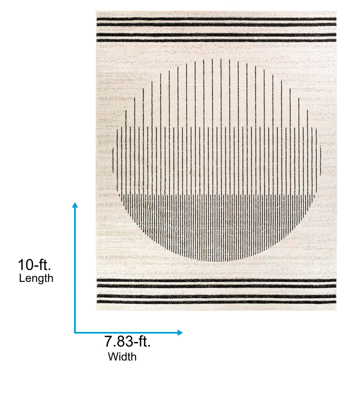 Penrod Modern Geometric Area Rug,7'10" x 10',Black/Ivory