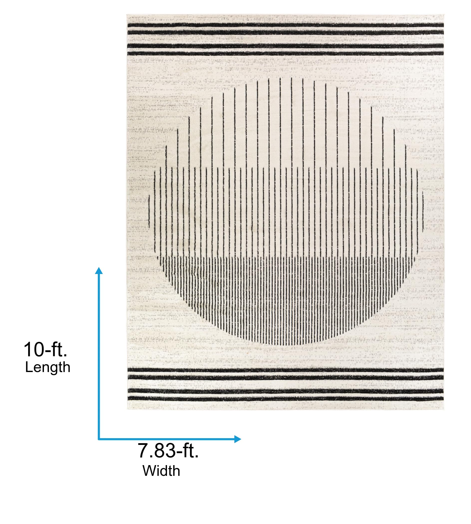 Penrod Modern Geometric Area Rug,7'10" x 10',Black/Ivory