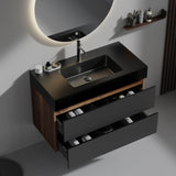 36 Inch Bathroom Vanity with Black Sink, Floating Bathroom Cabinet