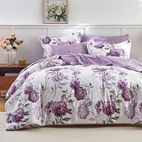 7-Piece Queen Size Bed in a Bag Comforter Set - Lilac Purple Floral Ensemble