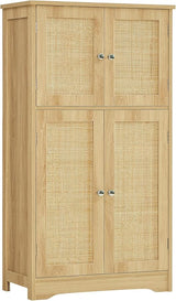 Storage Cabinet, Bathroom Cabinet with 4 Doors & Adjustable Shelf, Cupboard, Bathroom