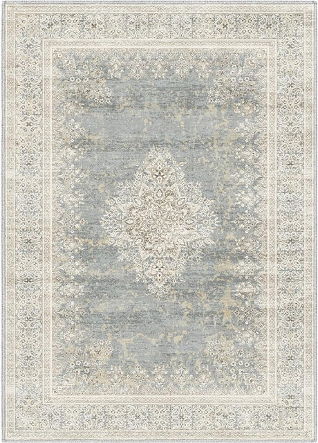 Washable Vintage Area Rug 9x12，Printed Vintage Home Decor)