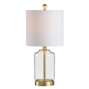 JYL1033A Duncan 20.5" Glass/Metal LED Table Lamp Glam Cottage Bedside Desk