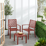 3-Piece Outdoor Bistro Set, Stackable Modern Steel Furniture for Porch