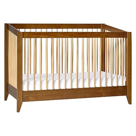 Sprout 4-in-1 Convertible Crib with Toddler Bed Conversion Kit in Chestnut and Natural,